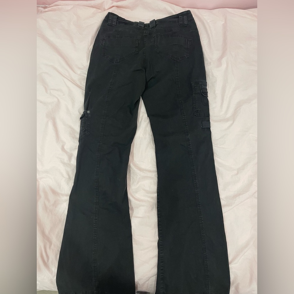 Garage flared black cargo pants